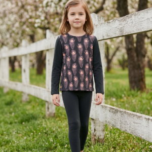 Kinder-Langarmshirt mit Pfauenfedermuster | Gr. 134 - erhältlich bei MA Modeatelier